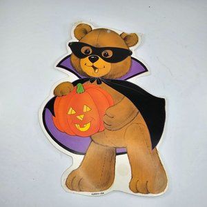Vintage Eureka USA Halloween Die Cut Bear Pumpkin Wall Hanging